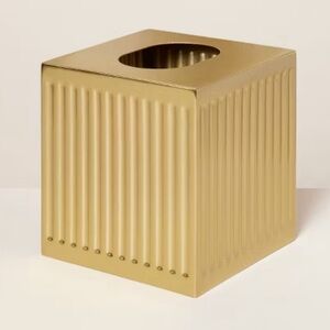 Fluted Brass Bathroom Tissue Box Cover Antique Finish- NWT